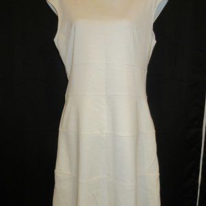 Women's Cream Colored Gap Cap Sleeve Shell Dress Size 12 Tall Knee Length